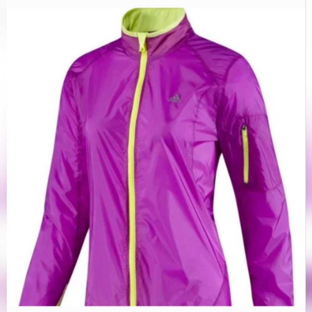 Adidas Women's Small Climaspeed‎ purple full zip running windbreaker jack…